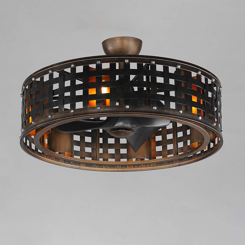 Image 3 33" Maxim Portcullis Bronze Gilt LED Fandelier more views