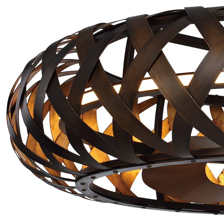 Image 3 33" Maxim Weave Bronze Gold LED Fandelier Smart Ceiling Fan more views