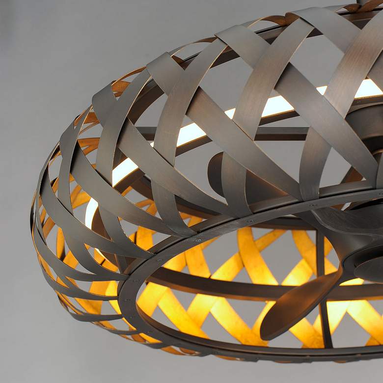 Image 3 33" Maxim Weave Bronze Gold LED Fandelier Smart Ceiling Fan more views