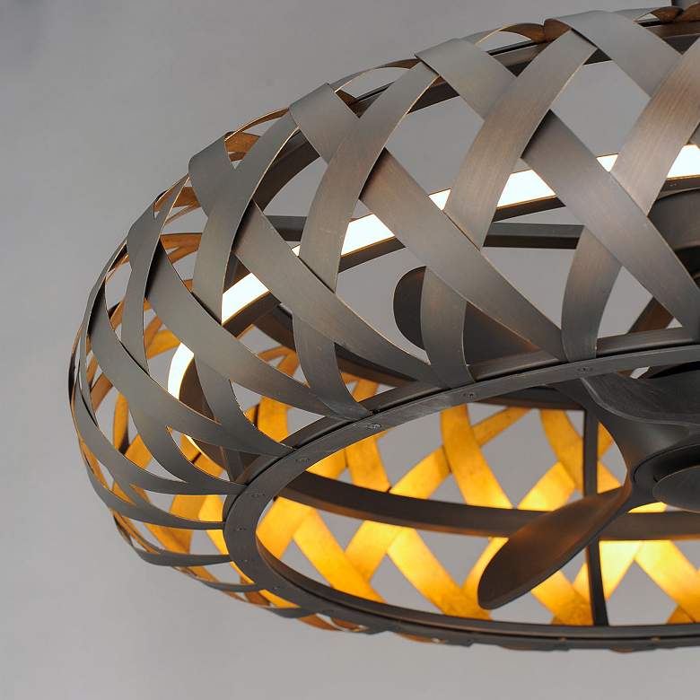 Image 4 33" Maxim Weave Bronze Gold LED Fandelier Smart Ceiling Fan more views