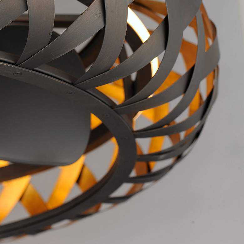 Image 5 33" Maxim Weave Bronze Gold LED Fandelier Smart Ceiling Fan more views