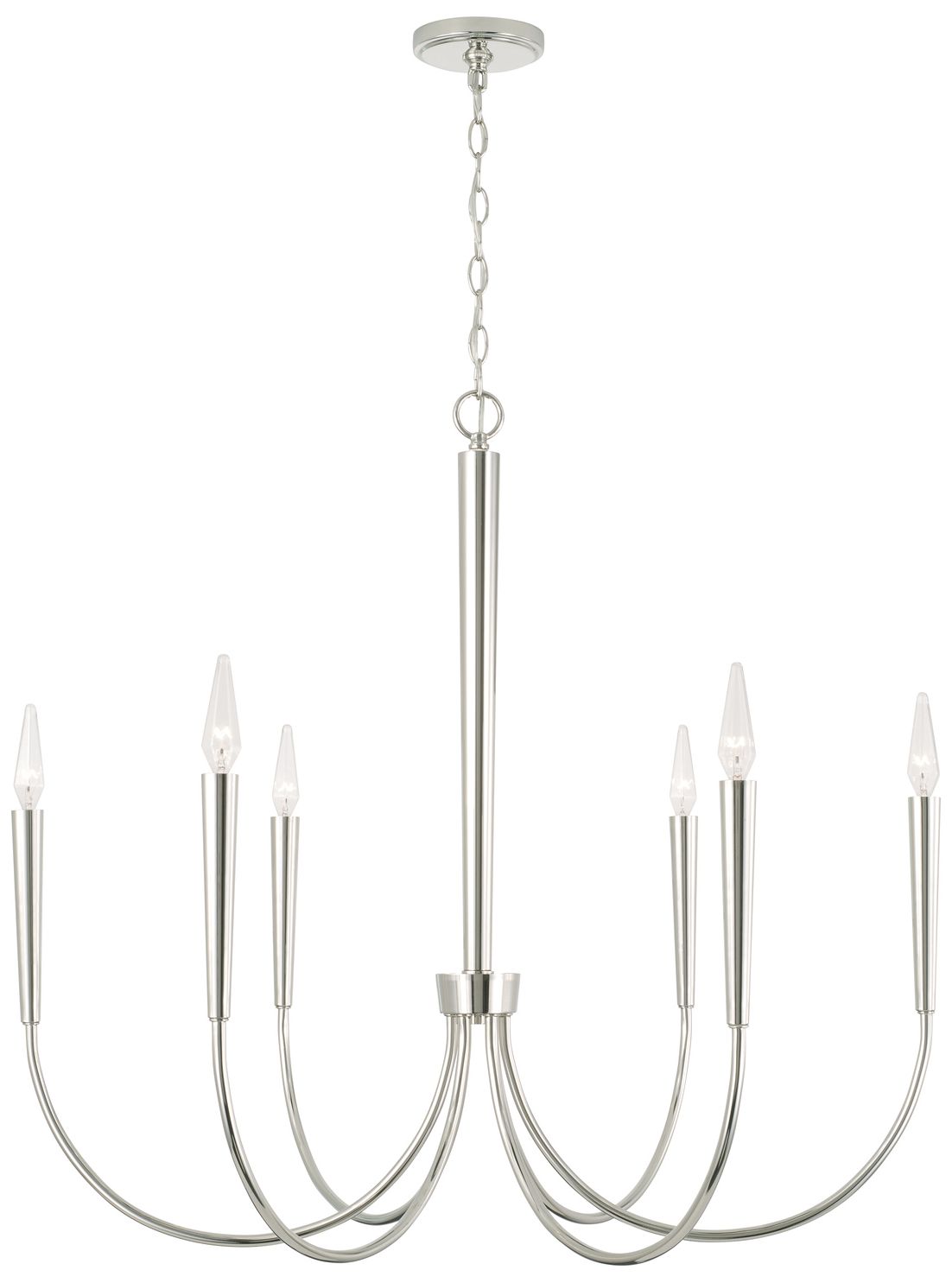 33" W x 31" H 6Light Medium Chandelier in Polished Nickel 611M3