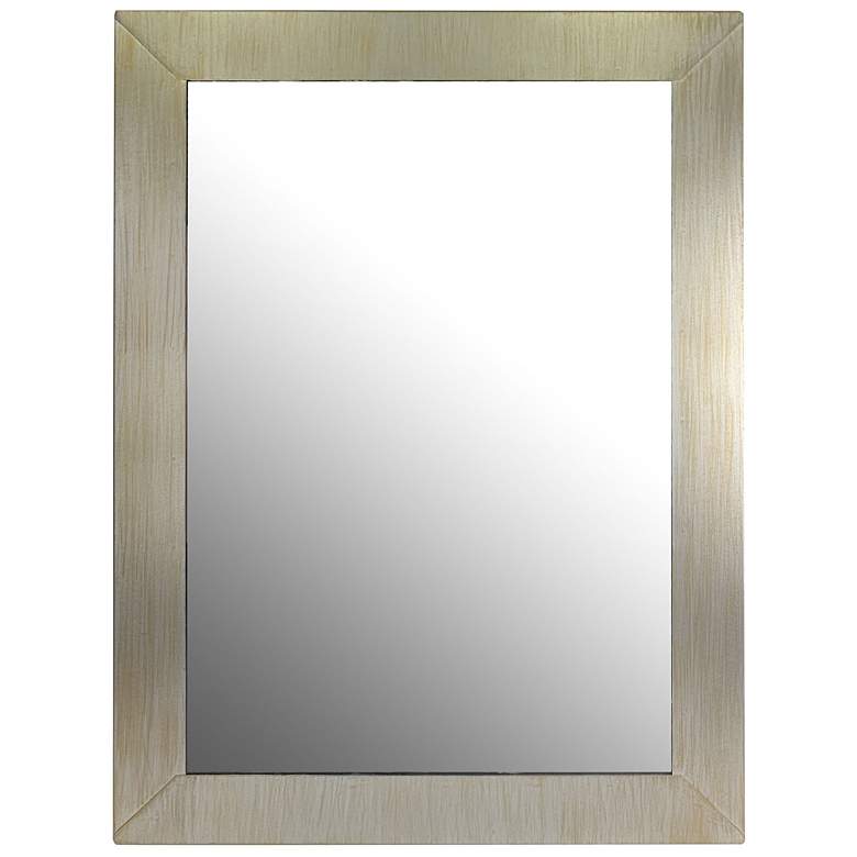 Image 1 33 inchH x 24 inchW Rectangular Champagne Silver Frame Wall Mirror