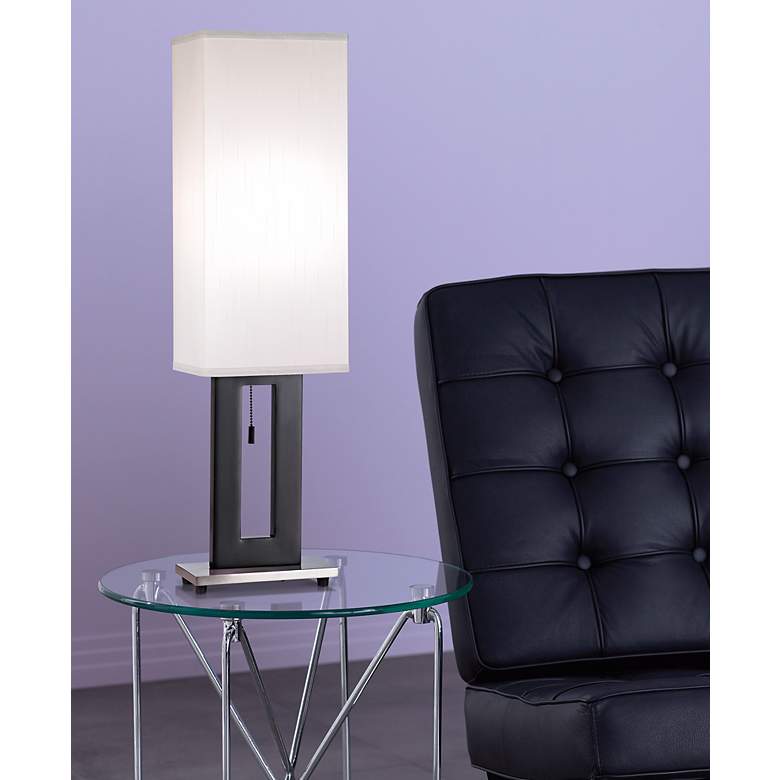Image 1 360 Lighting Floating Rectangle 30" Black and White Modern Table Lamp in scene