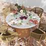 Rose 47"W White Terrazzo Terracotta Outdoor Dining Table in scene