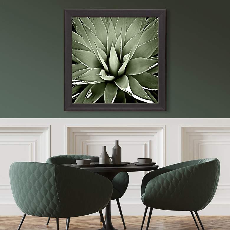 Image 1 Green Succulent III 35" Square Giclee Framed Wall Art in scene