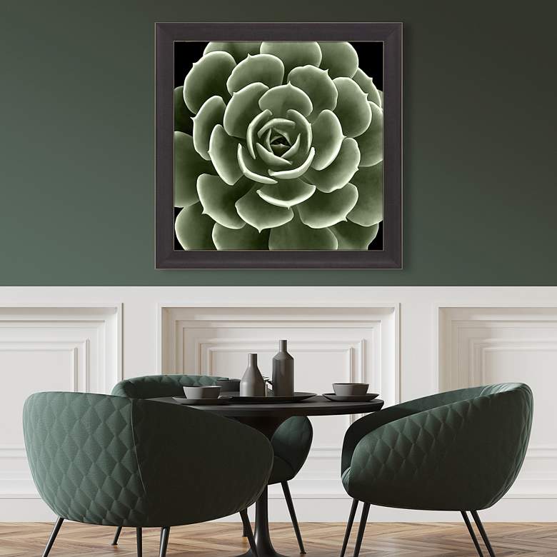 Image 1 Green Succulent IV 35 inch Square Giclee Framed Wall Art in scene