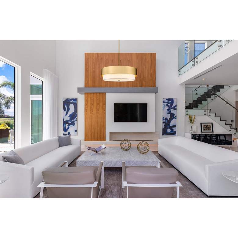 Image 1 Counterpoint 31 1/2" Wide Modern Gold Drum Chandelier in scene