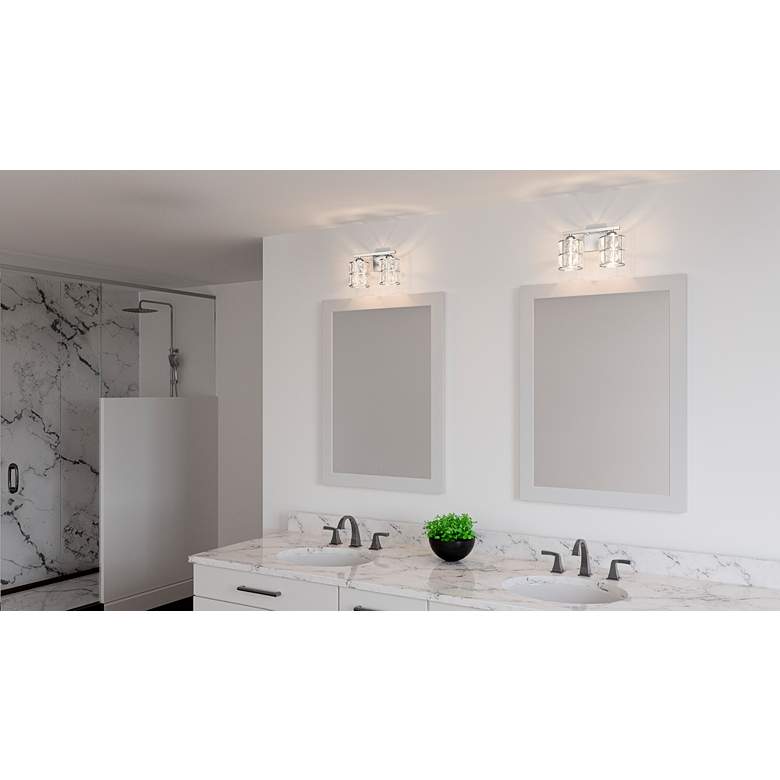 Image 1 Quoizel Gibson 8" High Polished Chrome 2-Light Wall Sconce in scene