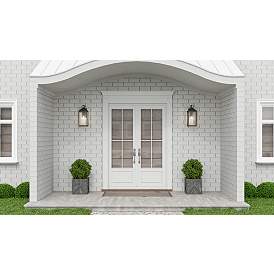 Image1 of Quoizel Thorpe 20" High Mottled Black Outdoor Wall Light in scene