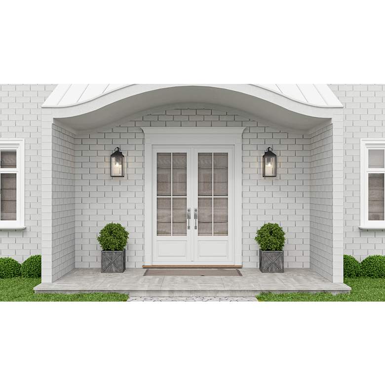 Image 1 Quoizel Thorpe 20" High Mottled Black Outdoor Wall Light in scene