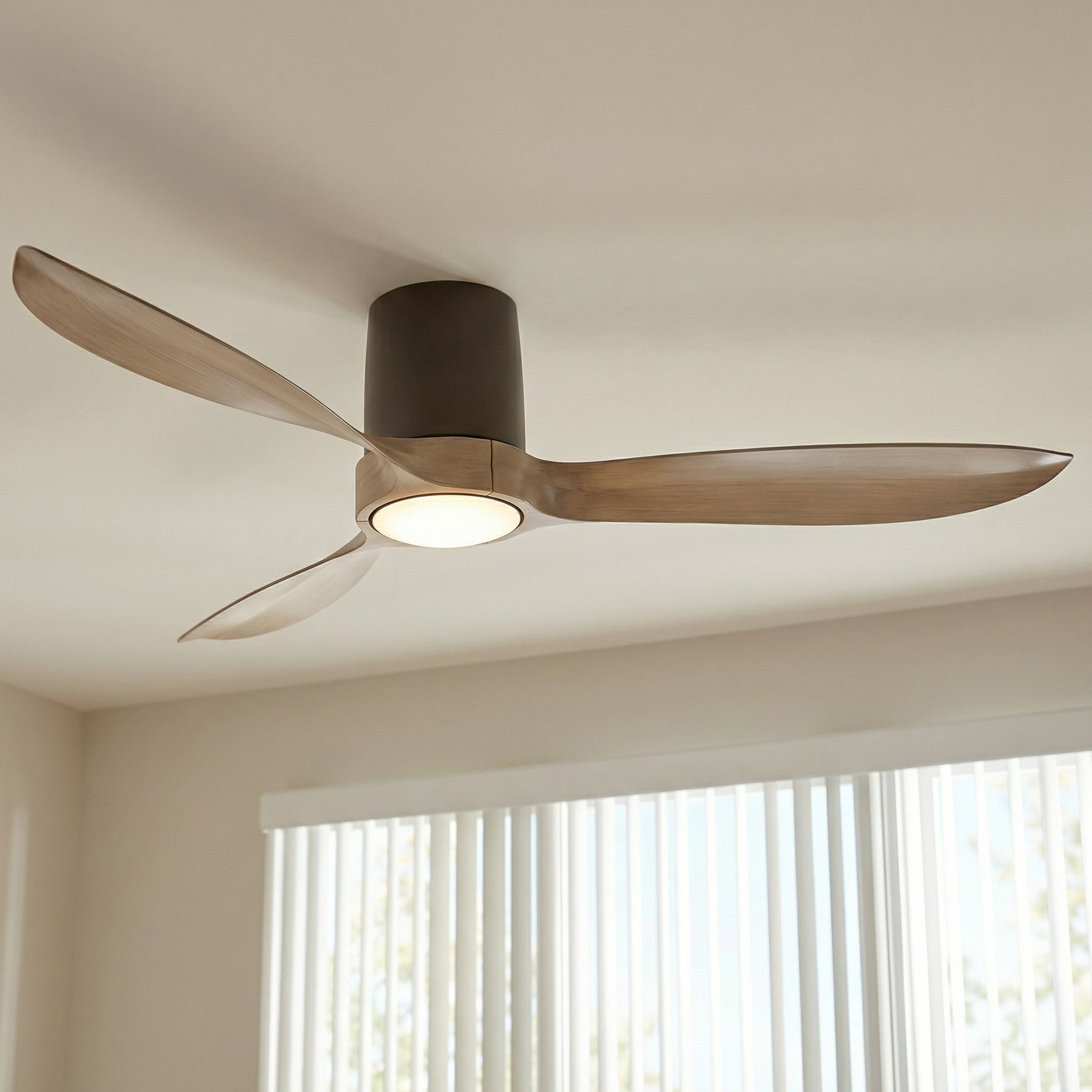 Image 1 54" Casa Vieja Magnolia Bronze Indoor/Outdoor LED Hugger Ceiling Fan in scene