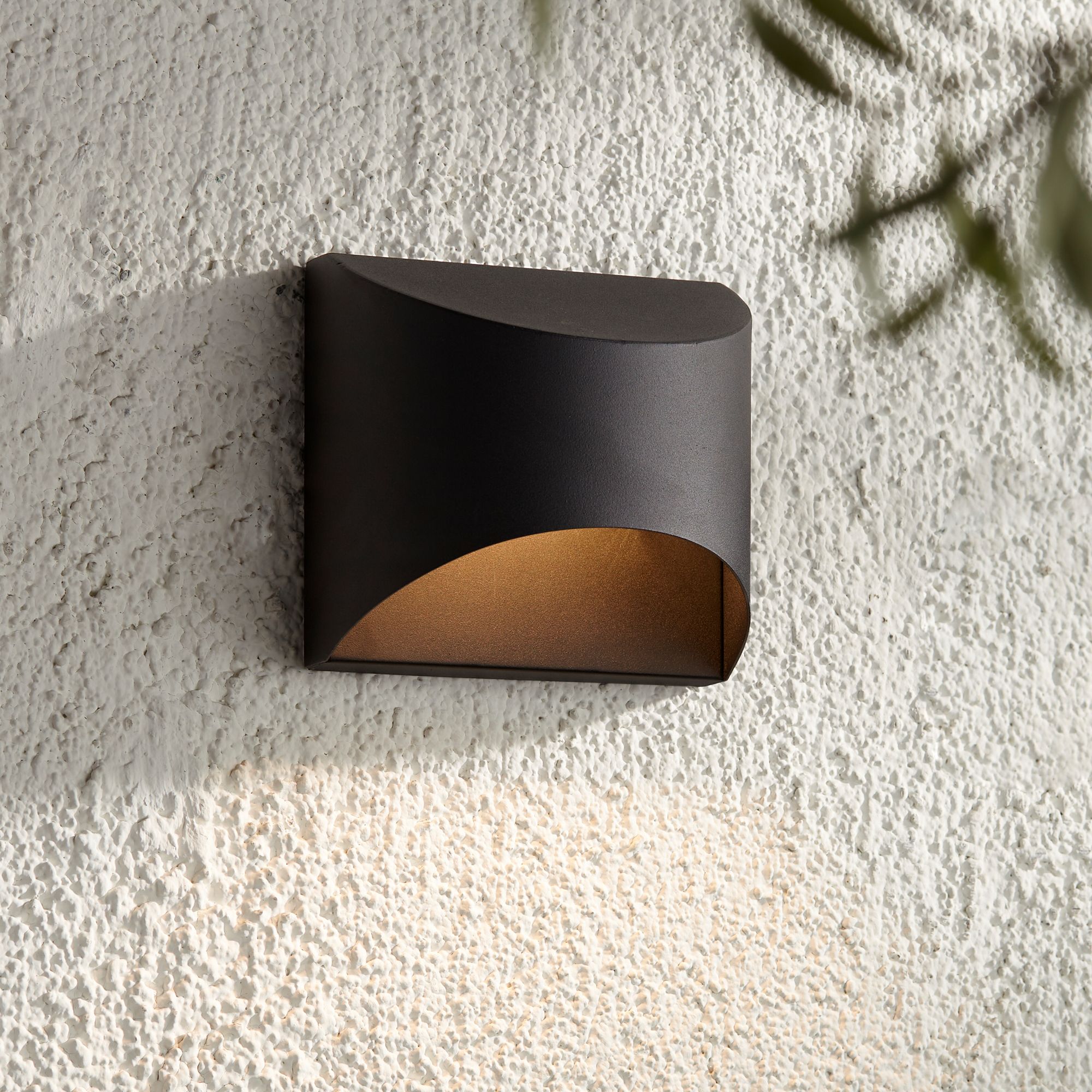 Image 1 Possini Euro Ratner 5 1/2" High Black Modern LED Outdoor Wall Light in scene