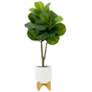 33in. Artificial Fiddle Fig with Stand Planter