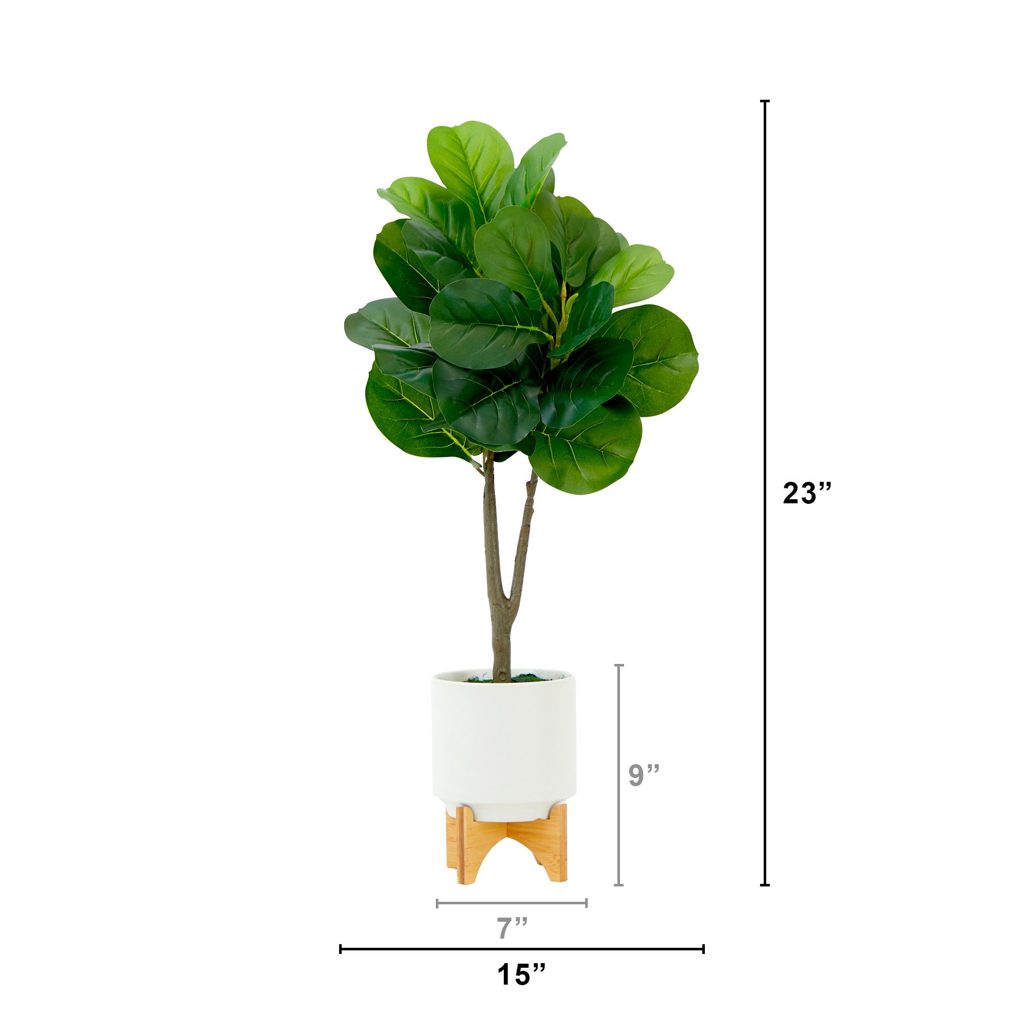 Image 2 33in. Artificial Fiddle Fig with Stand Planter more views