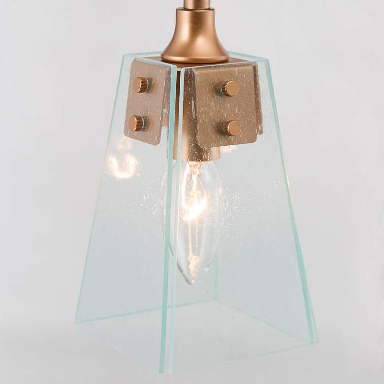 Image 3 34.3" Wide 5-Light Gold Black Linear Glass Island Chandelier more views