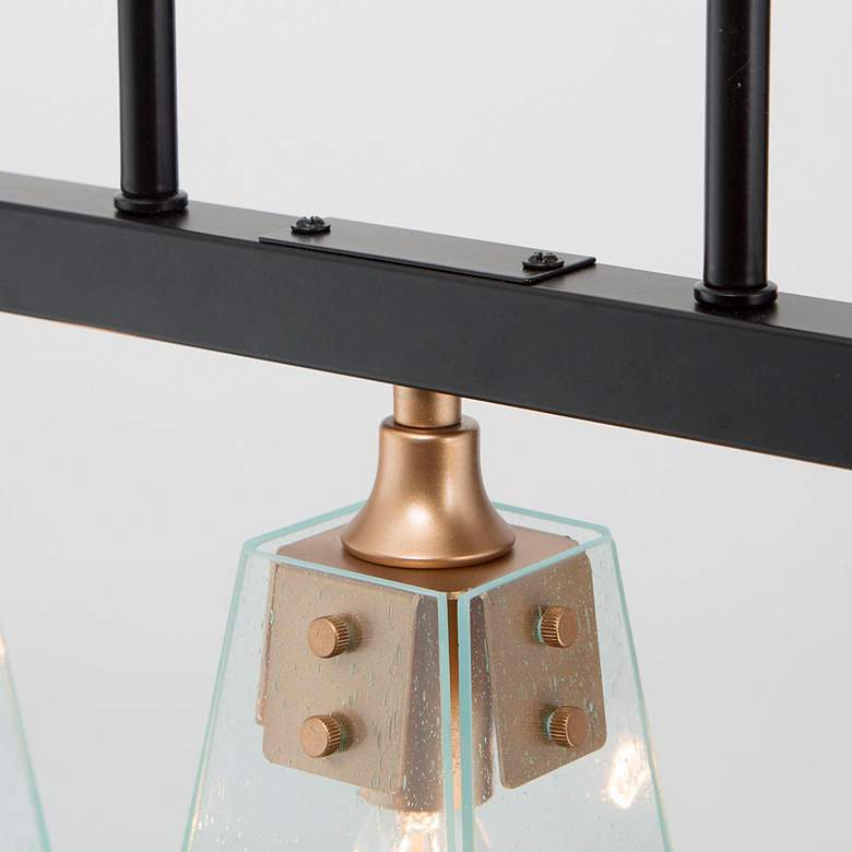 Image 4 34.3" Wide 5-Light Gold Black Linear Glass Island Chandelier more views