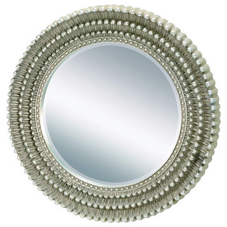 Image 1 34 1/2 inch High Silver Chrysanthemum Mirror