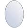 34-in W x 24-in H Metal Frame Oval Wall Mirror in Silver