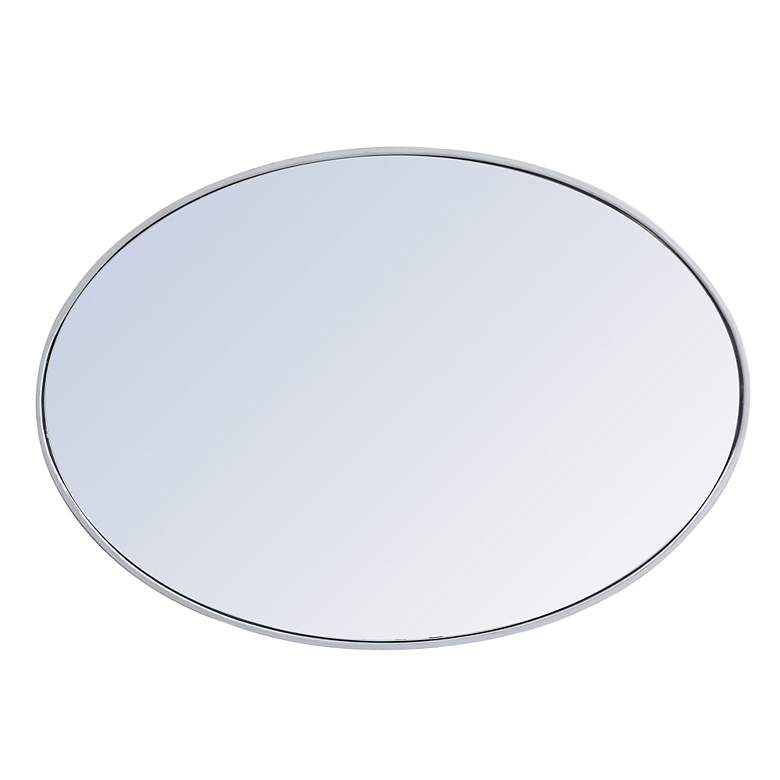 Image 4 34-in W x 24-in H Metal Frame Oval Wall Mirror in Silver more views