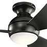 34" Kichler Sola Black Wet Rated LED Hugger Fan with Wall Control