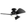 5_34" Kichler Sola Black Wet Rated LED Hugger Fan with Wall Control more views