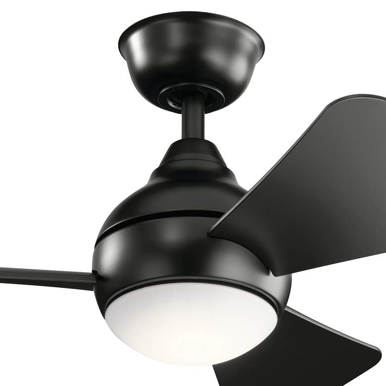 Image 6 34" Kichler Sola Black Wet Rated LED Hugger Fan with Wall Control more views