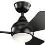 6_34" Kichler Sola Black Wet Rated LED Hugger Fan with Wall Control more views