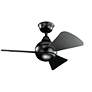 7_34" Kichler Sola Black Wet Rated LED Hugger Fan with Wall Control more views