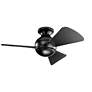 34" Kichler Sola Black Wet Rated LED Hugger Fan with Wall Control