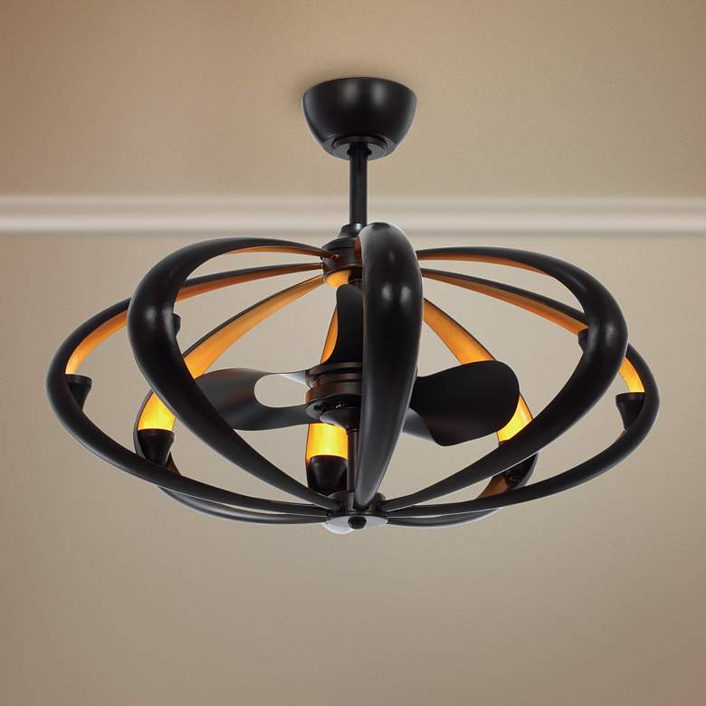 Image 1 34" Maxim Ambience Bronze and Gold LED Fandelier Ceiling Fan