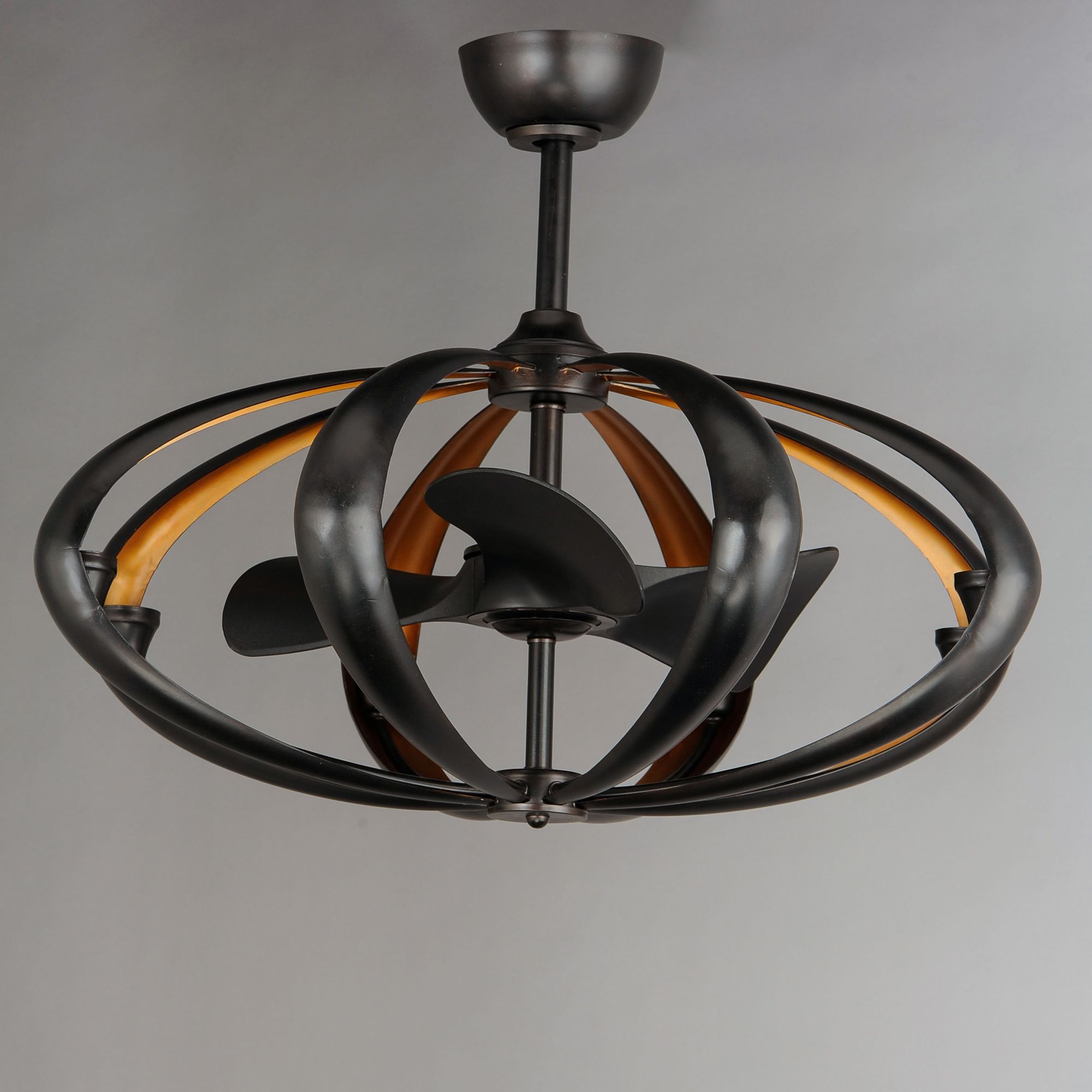 34" Maxim Ambience Bronze Gold LED Fandelier Ceiling Fan with Remote