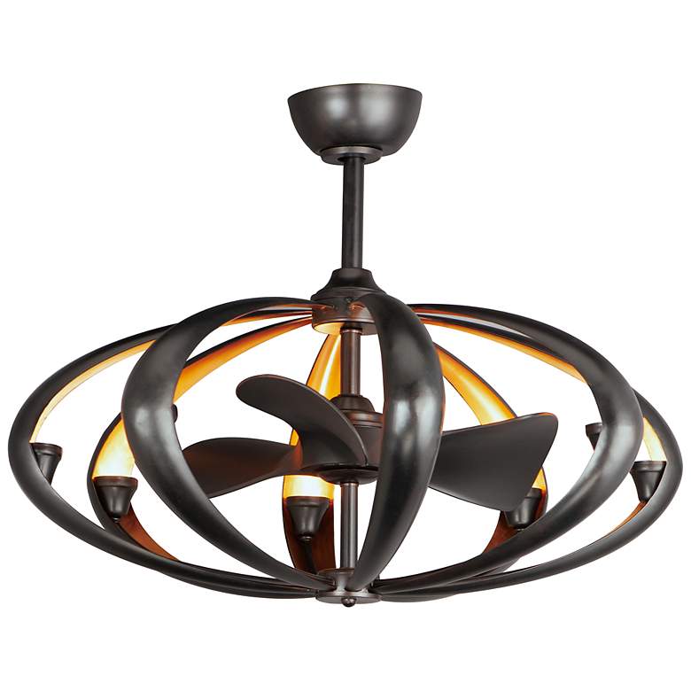 Image 2 34 inch Maxim Ambience Bronze Gold LED Fandelier Smart Ceiling Fan