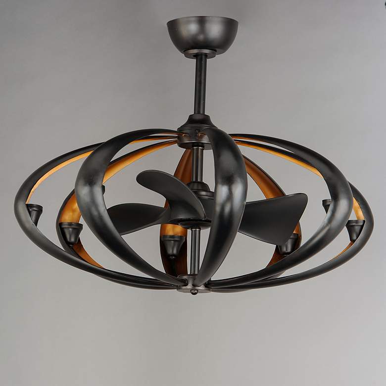 Image 3 34" Maxim Ambience Bronze Gold LED Fandelier Smart Ceiling Fan more views
