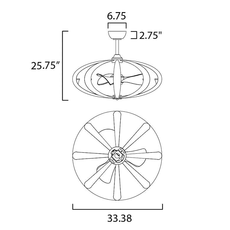 Image 5 34" Maxim Ambience Bronze Gold LED Fandelier Smart Ceiling Fan more views
