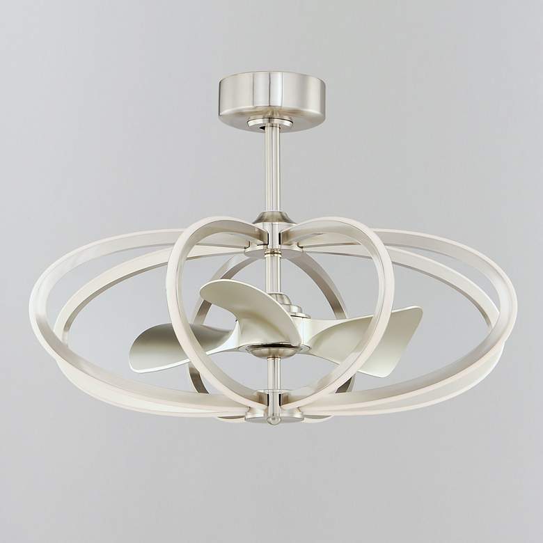 Image 3 34" Maxim Solstice Satin Nickel LED Fandelier Smart Ceiling Fan more views