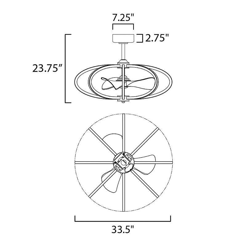 Image 5 34" Maxim Solstice Satin Nickel LED Fandelier Smart Ceiling Fan more views