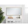1_Monet Brass Metal 18" x 36" Rectangular Vanity Wall Mirror in scene