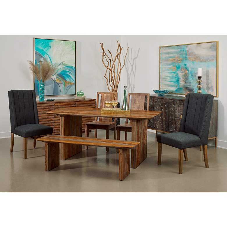 Image 1 Charlie Waverly Valley 69 inch Wide Brown Wood Dining Table in scene