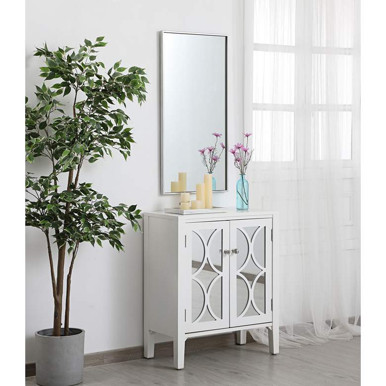 Image 1 Eternity Silver 18" x 36" Rectangular Vanity Wall Mirror in scene