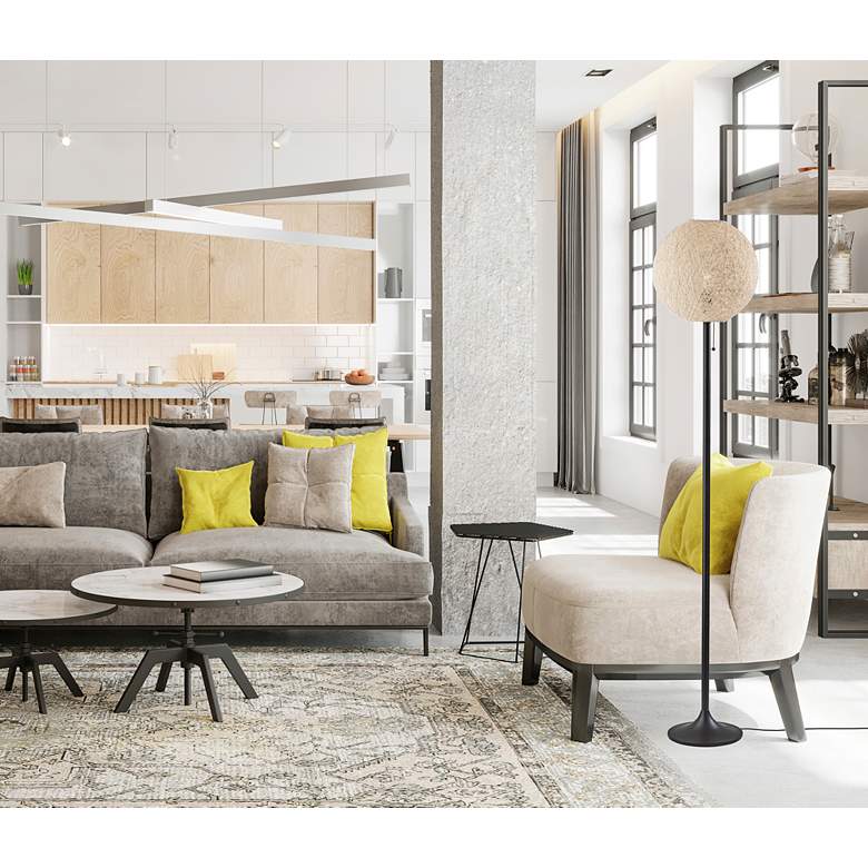 Image 1 Adesso Havana 68" High Dark Bronze Metal Paper Shade Modern Floor Lamp in scene