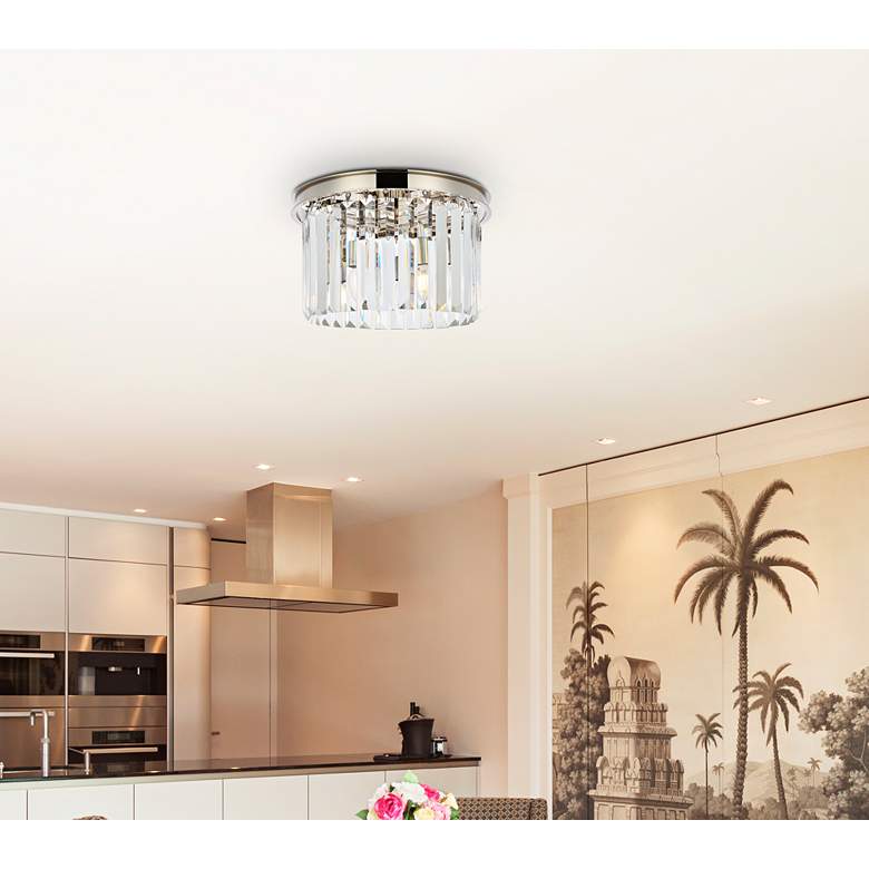 Image 1 Sydney 3 Lt Polished Nickel Flush Mount Clear in scene