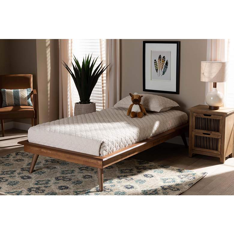 Image 1 Baxton Studio Karine Ash Walnut Twin Platform Bed Frame in scene