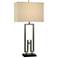 35.25" High Brushed Nickel and Black Modern Table Lamp