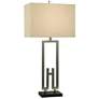 35.25" High Brushed Nickel and Black Modern Table Lamp