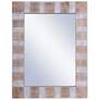 35.4"H x 27.55"W White Wash Rectangular Faux Wood Striped Mirror