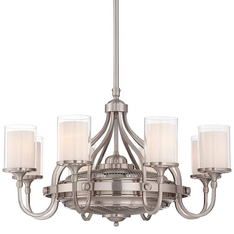 Image 3 35 1/2" Savoy House Etesian Satin Nickel LED Fandelier Fan with Remote