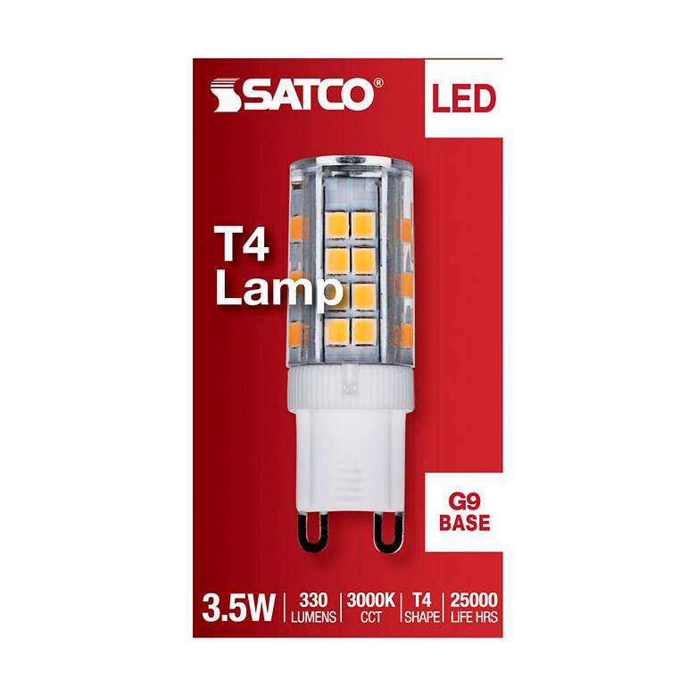 Image 3 35 Watt Equivalent Satco 3.5W LED Clear G9 Double Loop T4 Light Bulb more views