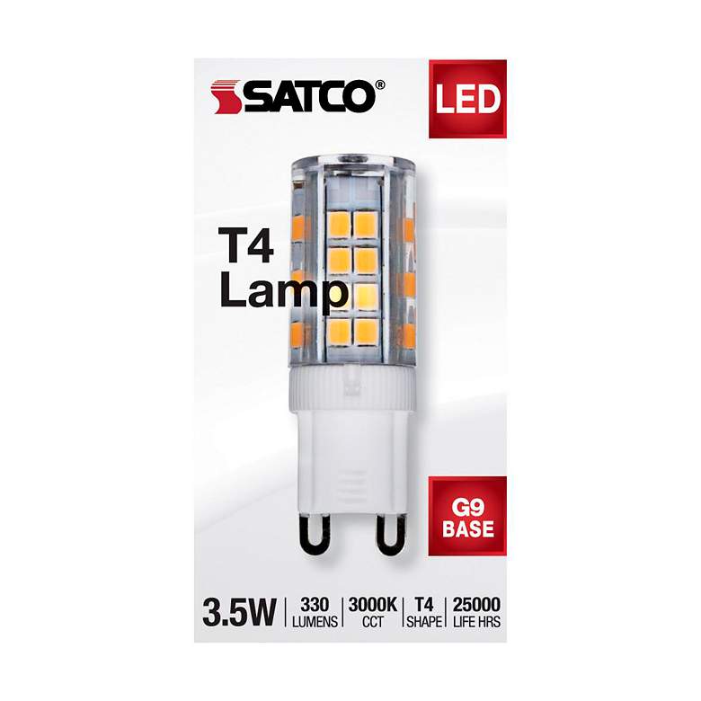 Image 4 35 Watt Equivalent Satco 3.5W LED Clear G9 Double Loop T4 Light Bulb more views