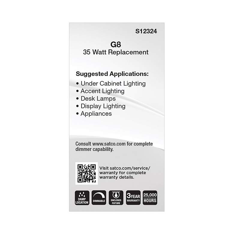 Image 4 35 Watt Equivalent Satco Clear 4.5W LED Dimmable Bi-Pin Bulb more views